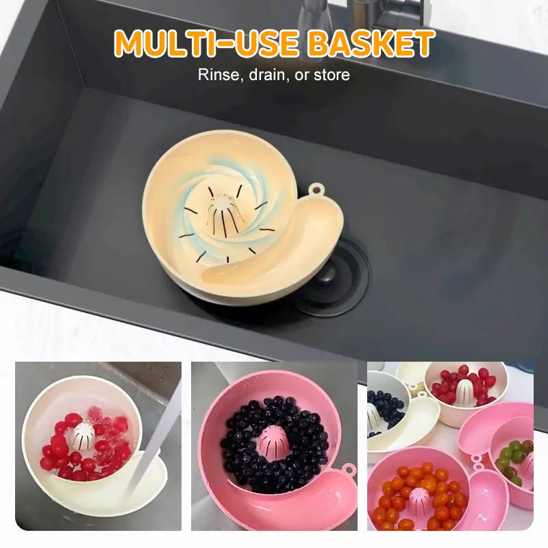 Automatic Fruit ＆ Vegetable Washing Drainage Basket cetaut