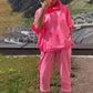 Zweiteiler: Oversize-Hoodie mit Fledermausärmeln & Hose mit geradem Bein cetaut