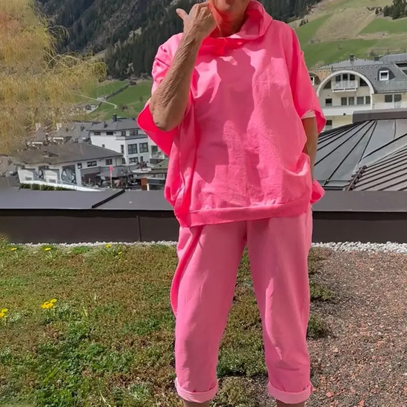 Zweiteiler: Oversize-Hoodie mit Fledermausärmeln & Hose mit geradem Bein cetaut