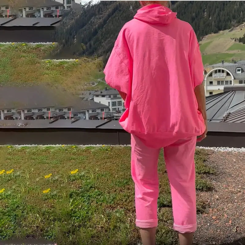 Zweiteiler: Oversize-Hoodie mit Fledermausärmeln & Hose mit geradem Bein cetaut