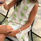 Women's Casual Sleeveless Floral Print Dress cetaut