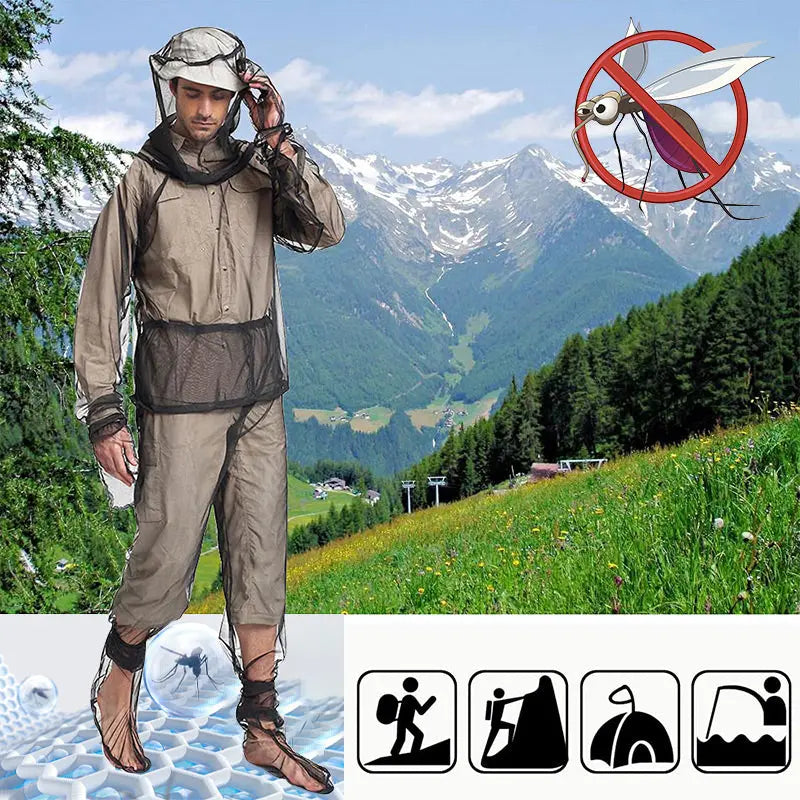 Outdoor Lightweight Anti-Mosquito Jacket & Pants & Shoe Covers & Mitts cetaut