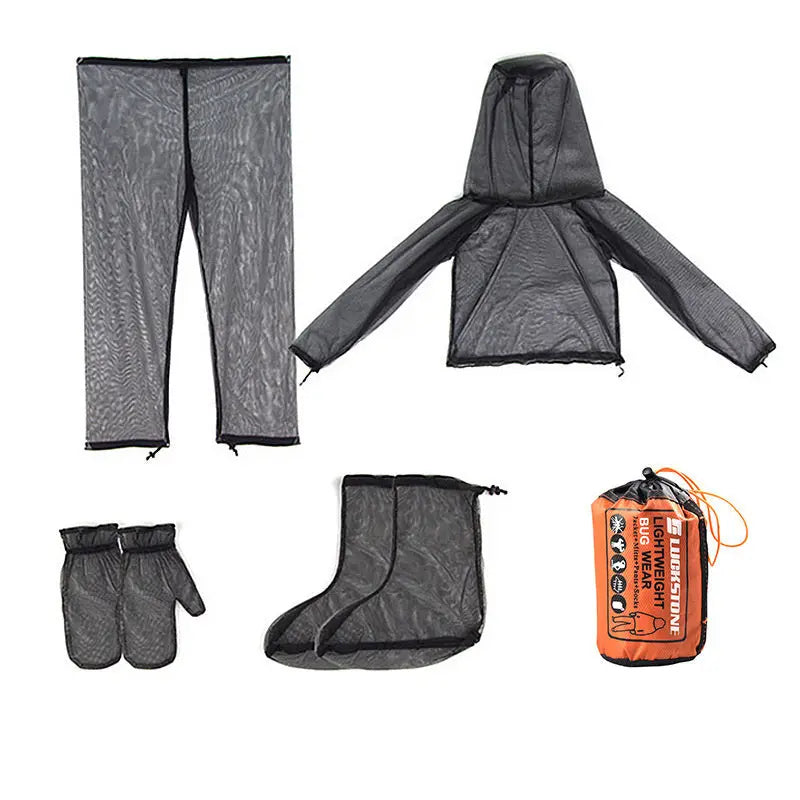 Outdoor Lightweight Anti-Mosquito Jacket & Pants & Shoe Covers & Mitts cetaut
