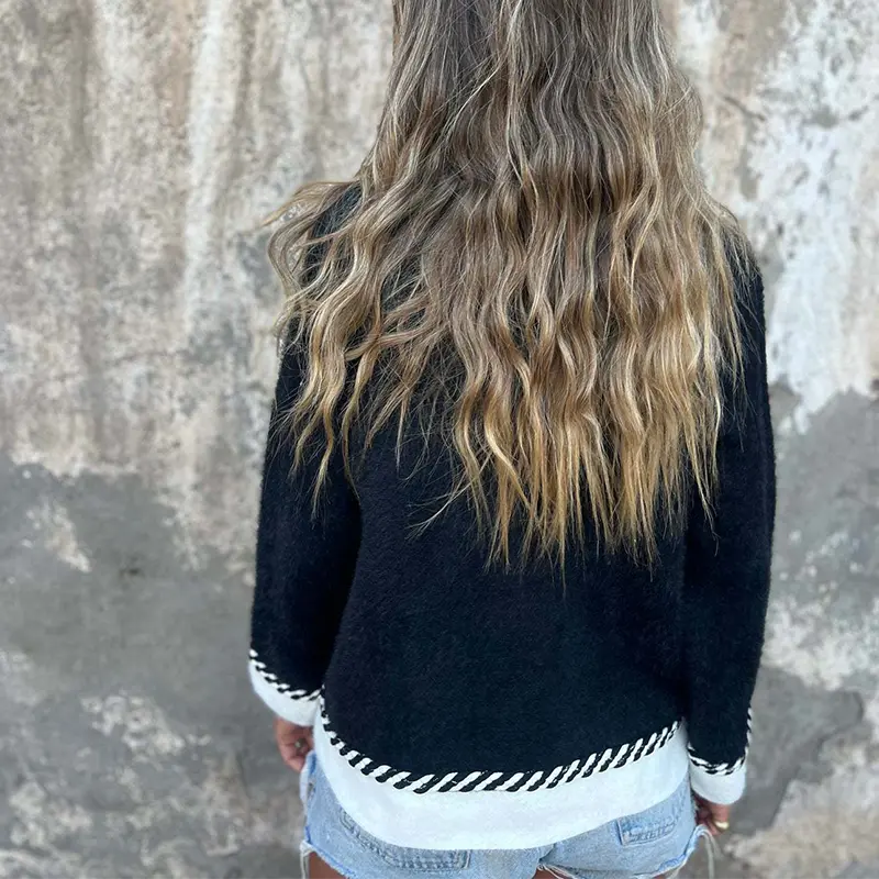 Cardigan mit Knöpfen und Farbkontrast cetaut