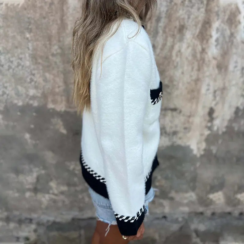 Cardigan mit Knöpfen und Farbkontrast cetaut