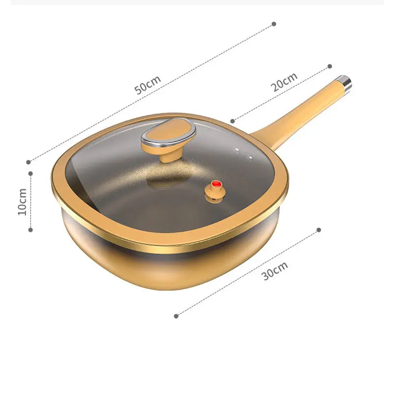 ⏳Zeitlich begrenztes Sonderangebot⏰12-Zoll-Topf aus Titanlegierung mit Antihaftbeschichtung und Deckel cetaut