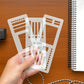 🖊️Ökologische Journal-Schablone aus recyceltem Mylar ✨ 3er-Set für Bullet Journal | Präzise Linien & Checkboxen | 100% plastikfrei & kompostierbar 🌱 cetaut