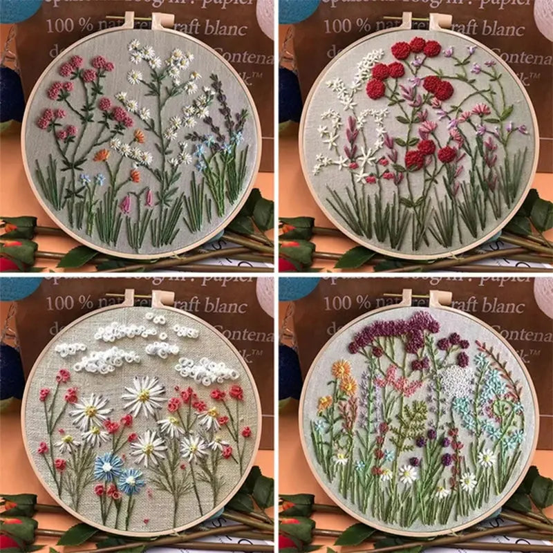 Stickrahmen-Blumen-Kit für Anfänger cetaut
