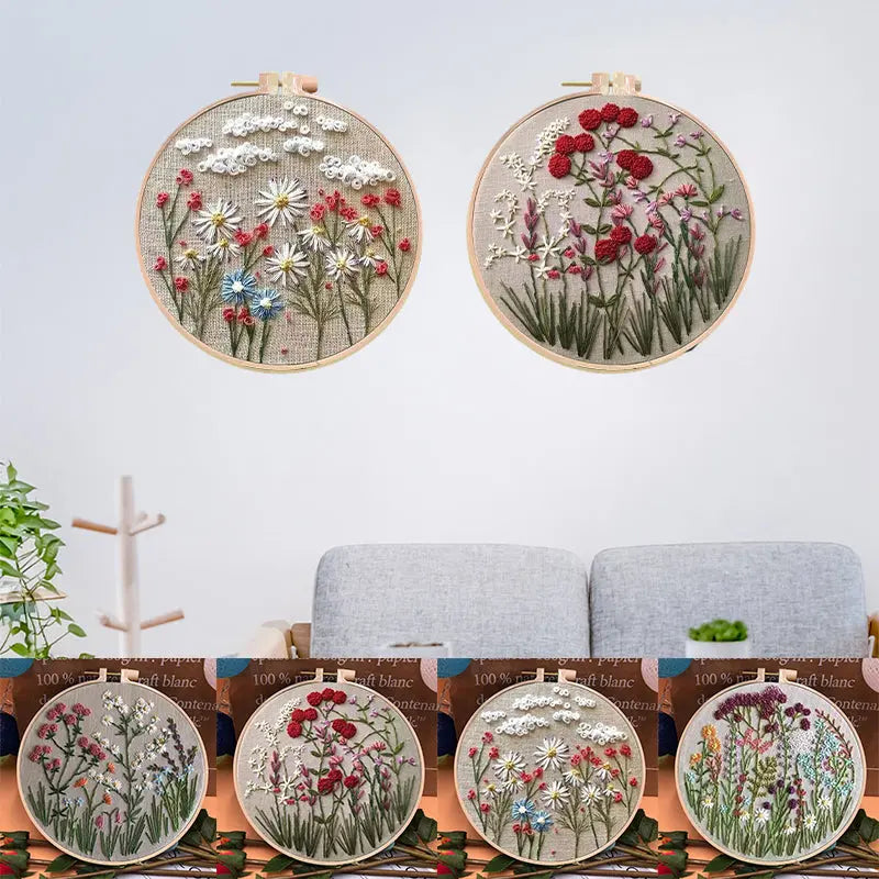 Stickrahmen-Blumen-Kit für Anfänger cetaut
