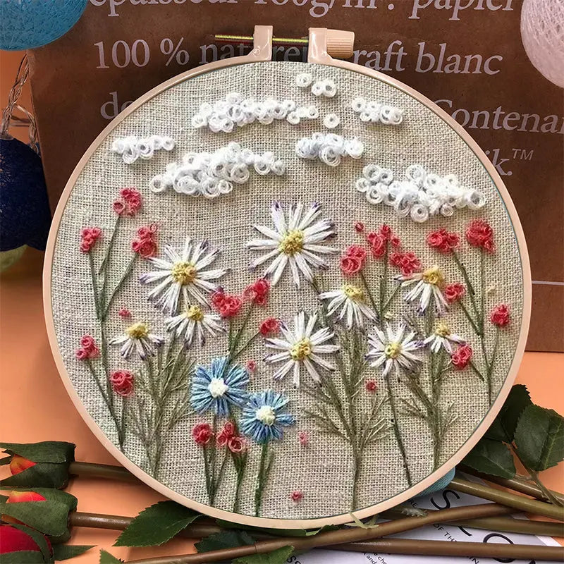 Stickrahmen-Blumen-Kit für Anfänger cetaut