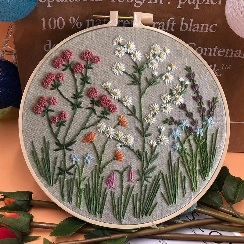 Stickrahmen-Blumen-Kit für Anfänger cetaut