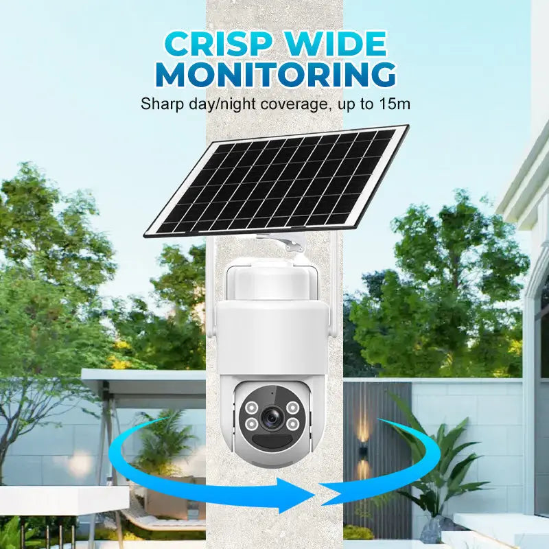 🔥Heißer Verkauf🔥Solarbetriebene kabellose Überwachungskamera mit Alarm cetaut