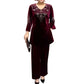 🔥Women's Velvet Rhinestone Top & Pants Set cetaut