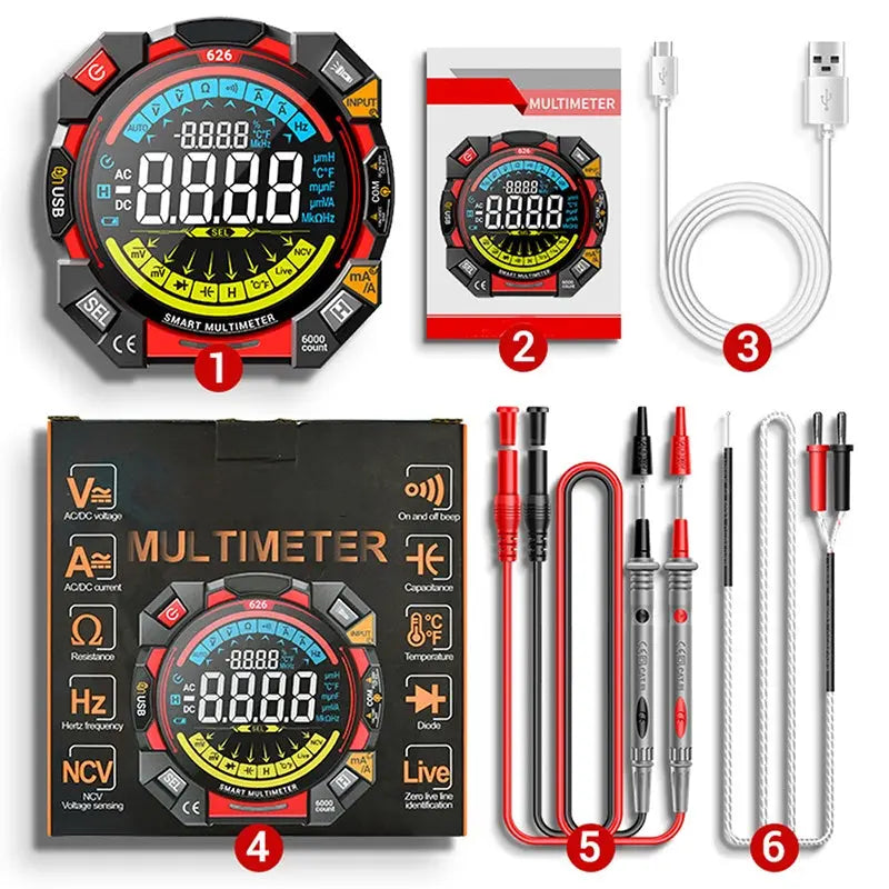 6000 Counts Smart Digital Multimeter cetaut