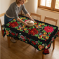 📢📢50 %  RABATT !! ⏰Mexikanische Tischdecke mit Blumenmuster und Wellenrand