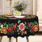 📢📢50 %  RABATT !! ⏰Mexikanische Tischdecke mit Blumenmuster und Wellenrand